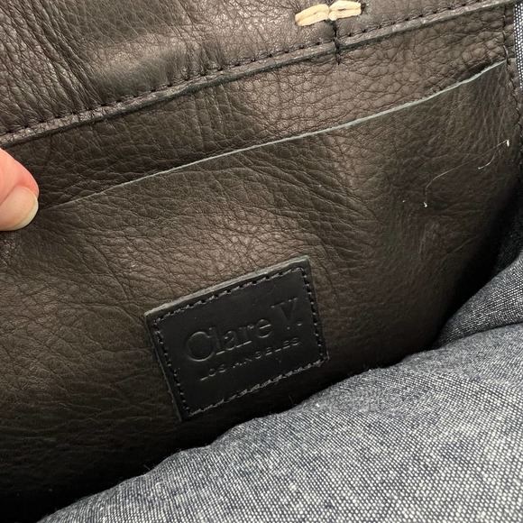 CLARE V Bag Womens Black Brown Petite Simple Tote Leopard Patchwork NWT - Picture 10 of 13